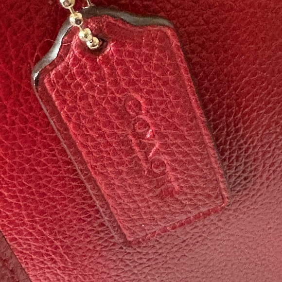Coach Mollie Apple red double Face Leather Tote Bag - Picture 10 of 15